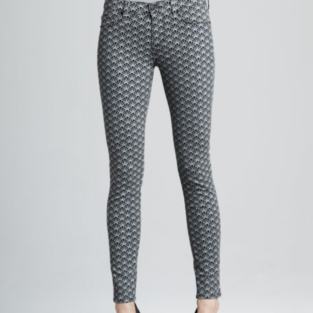 Hudson Nico Skinny Midrise Art Deco Print, Size 25